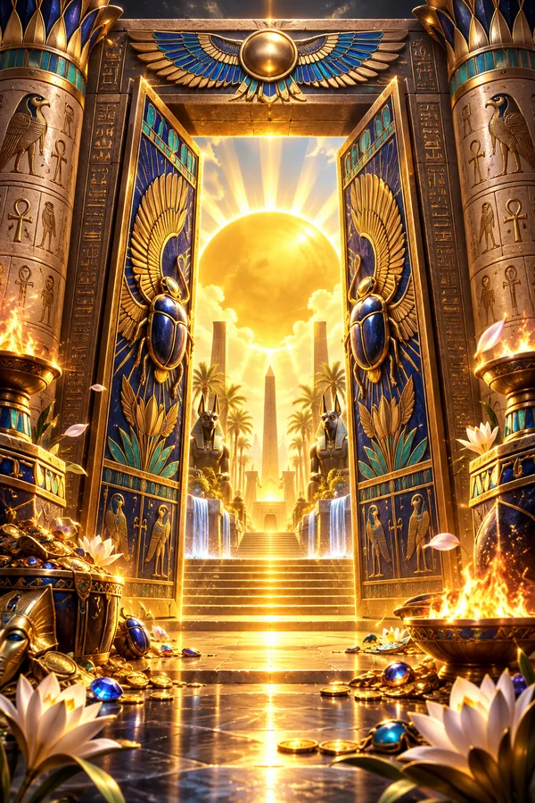 Goldener ägyptischer Tempel als Cazeus Bonusmotiv