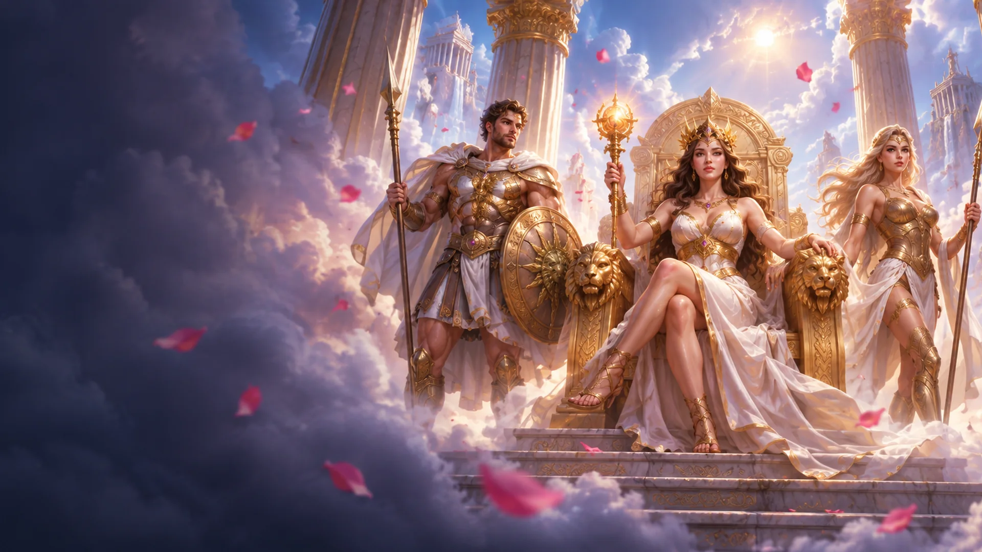 Mythischer Olymp mit goldener Thronhalle bei Cazeus